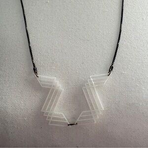 White Geometric 3D Printed Necklace